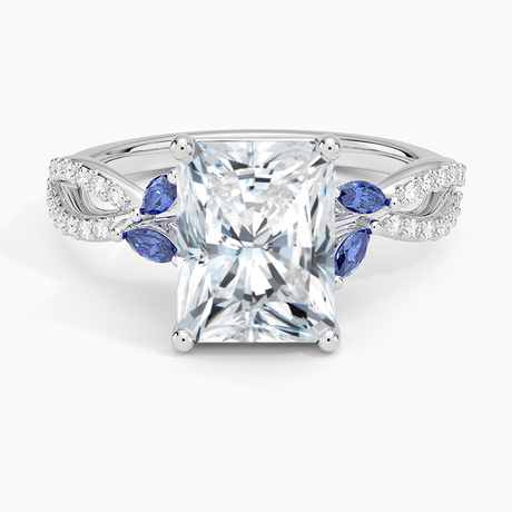 Diamond and Sapphire Engagement Ring