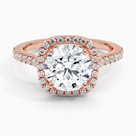 14K Rose Gold Adorned Odessa Halo Diamond Ring