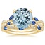 18KY Aquamarine Luxe Willow Sapphire and Diamond Bridal Set (1/4 ct. tw.), smalltop view