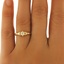 The Ulia Ring, smalltop view on a hand
