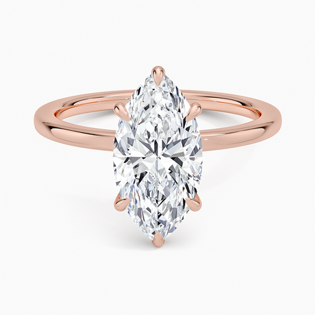14K Rose Gold Secret Halo 1.5mm Diamond Ring