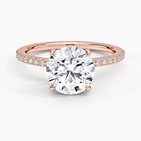 14K Rose Gold Perfect Fit Half Coverage Diamond Ring