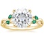 18K Yellow Gold Willow Ring With Lab Emerald Accents, smalltop view