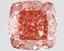 4.10 Ct. Fancy Vivid Brownish Pink Cushion Lab Grown Diamond