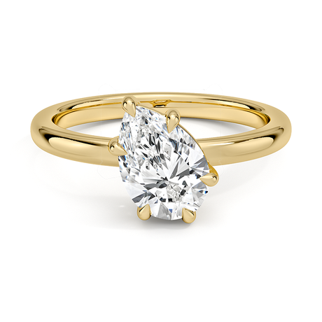 Angled Solitaire Diamond Ring