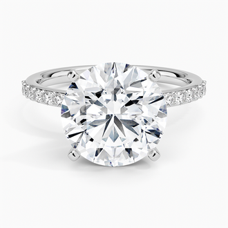 Petite Shared Prong Half Coverage with 4ct Round Certified Lab Diamond