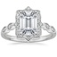 18K White Gold Cadenza Halo Diamond Ring, smalltop view