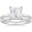 18KW Moissanite Four-Prong Petite Comfort Fit Bridal Set, smalltop view