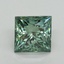 1.59 Ct. Fancy Vivid Green Princess Lab Grown Diamond