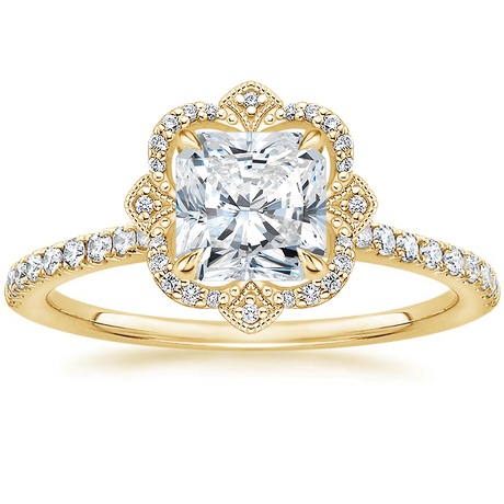 18K Yellow Gold Reina Diamond Ring with Luxe Ballad Diamond Ring (1/4 ct. tw.)