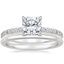 Platinum Luxe Elodie Diamond Ring (1/4 ct. tw.) with Petite Comfort Fit Wedding Ring