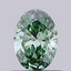 0.53 Ct. Fancy Vivid Green Oval Lab Grown Diamond