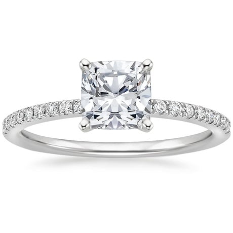 18K White Gold Ballad Diamond Ring (1/8 ct. tw.) with Flair Diamond Ring (1/6 ct. tw.)