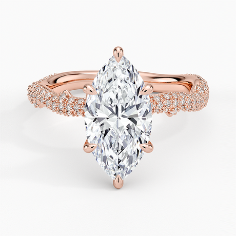 14K Rose Gold Rose Thorn Diamond Ring