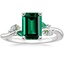 Platinum Arden Diamond Ring with Lab Emerald Accents, smalltop view