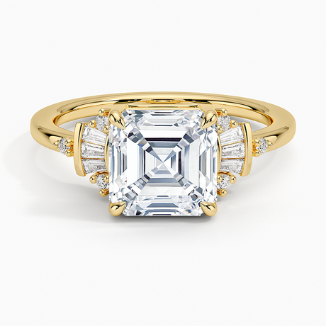 Art Deco Tapered Baguette Cluster Engagement Ring