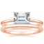 14K Rose Gold Horizontal Petite Comfort Fit Ring with Petite Comfort Fit Wedding Ring