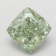1.53 Ct. Fancy Vivid Green Cushion Lab Grown Diamond