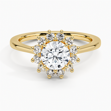 Sunburst Halo Engagement Ring - Brilliant Earth