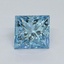 0.76 Ct. Fancy Vivid Malibu Blue Princess Lab Grown Diamond