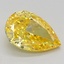 0.80 Ct. Fancy Vivid  Yellow Pear Lab Grown Diamond