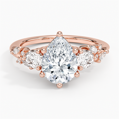 14K Rose Gold Arden Three Stone Diamond Ring