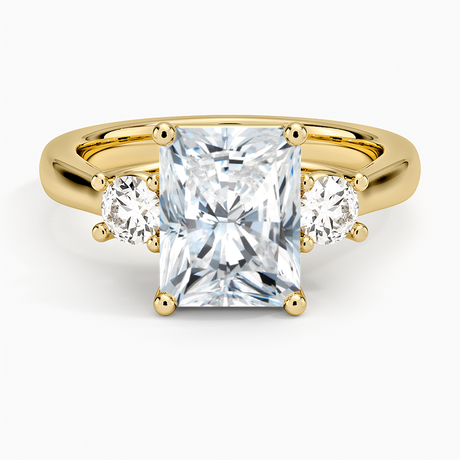 18K Yellow Gold Petite Three Stone Trellis Diamond Ring (1/3 ct. tw.)