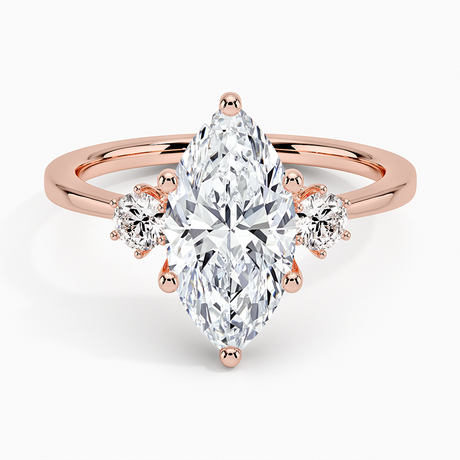 14K Rose Gold Tallula Three Stone Diamond Ring
