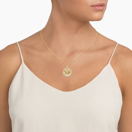 Luxe Taurus Zodiac Diamond Medallion Necklace