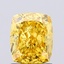 1.35 Ct. Fancy Vivid Yellow Cushion Lab Grown Diamond