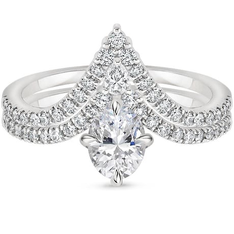 18K White Gold Nouveau Diamond Bridal Set
