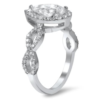 Custom Infinity Pear Diamond Ring