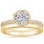 18K Yellow Gold Cordoba Diamond Ring with 2mm Comfort Fit Wedding Ring