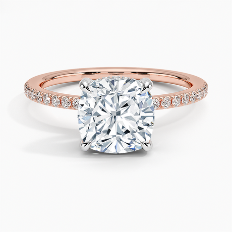 14K Rose Gold Mixed Metal Viviana Half Coverage Diamond Ring (1/4 ct. tw.)