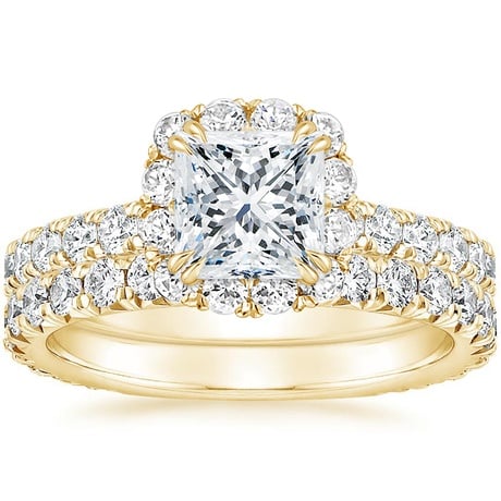 18K Yellow Gold Luxe Sienna Halo Diamond Bridal Set (1 3/8 ct. tw.)