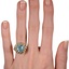 The Hippolyta Ring, smallzoomed in top view on a hand