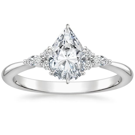 18K White Gold Nadia Diamond Ring with Aria Contoured Diamond Ring