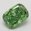 3.54 Ct. Fancy Vivid  Green Cushion Lab Grown Diamond
