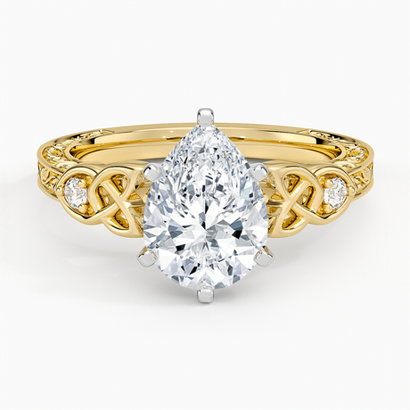 18K Yellow Gold Aberdeen Celtic Diamond Ring