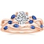14K Rose Gold Willow Ring With Sapphire Accents with Winding Willow Sapphire Ring