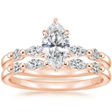 14K Rose Gold Petite Versailles Diamond Bridal Set (3/8 ct. tw.)