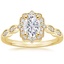 18K Yellow Gold Cadenza Halo Diamond Ring, smalltop view