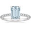 18K White Gold Petite Shared Prong Half Coverage Diamond Ring, smalltop view