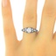 The Roxanna Ring, smalltop view on a hand