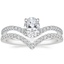 18K White Gold Stanza Diamond Ring with Elongated Luxe Flair Diamond Ring
