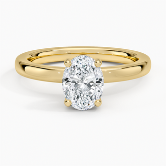 Sydney Perfect Fit Hidden Halo 2mm with 1ct Oval Certified Lab Diamond in 18K Yellow Gold