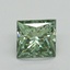 0.88 Ct. Fancy Vivid Green Princess Lab Grown Diamond