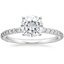 18K White Gold Petite Shared Prong Three-Quarter Coverage Diamond Ring (1/3 ct. tw.), smalltop view