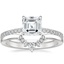14K White Gold Petite Demi Diamond Ring (1/5 ct. tw.) with Lunette Diamond Ring