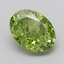 1.54 Ct. Fancy Vivid  Green Oval Lab Grown Diamond